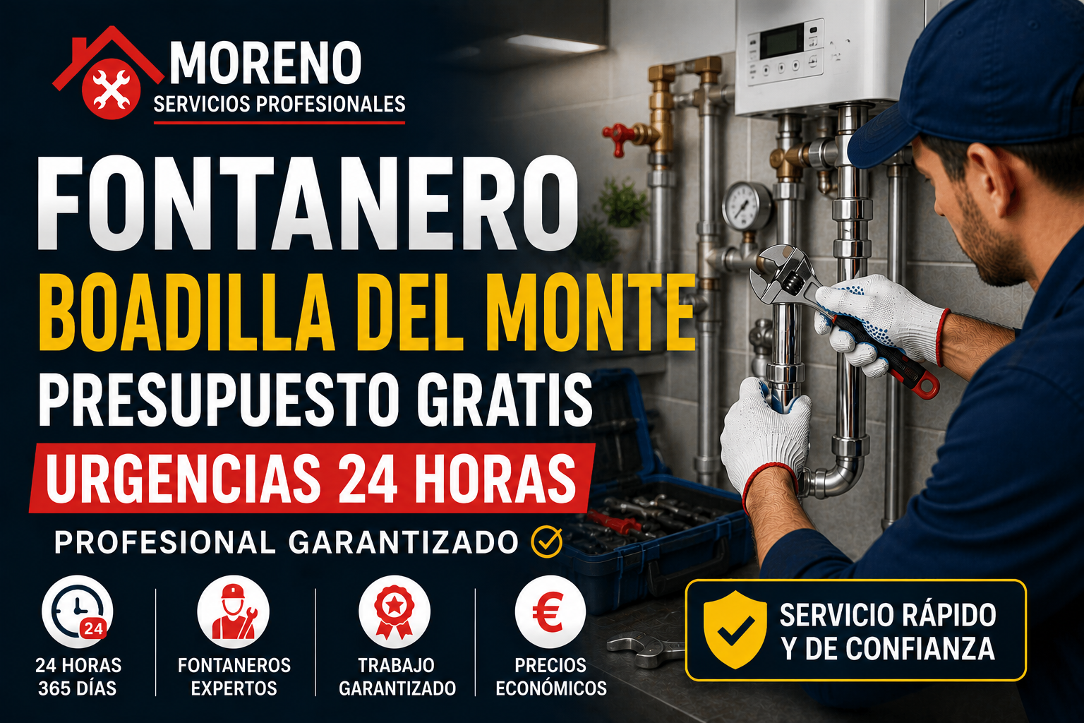 Fontanero Boadilla Del Monte Presupuesto Gratis Urgencias 24 horas Profesional Garantizado