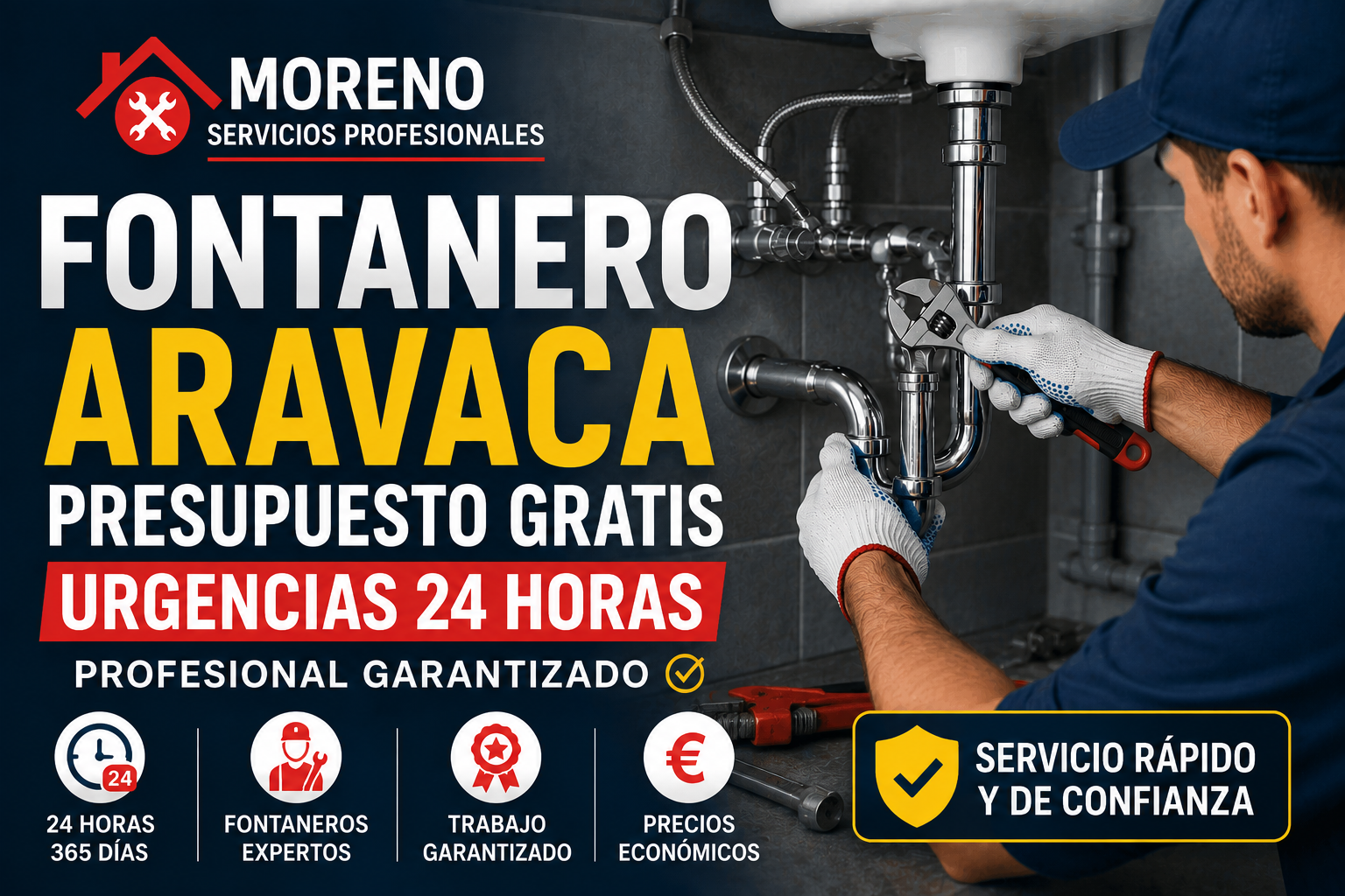 Fontanero Aravaca Presupuesto Gratis Urgencias 24 horas Profesional Garantizado