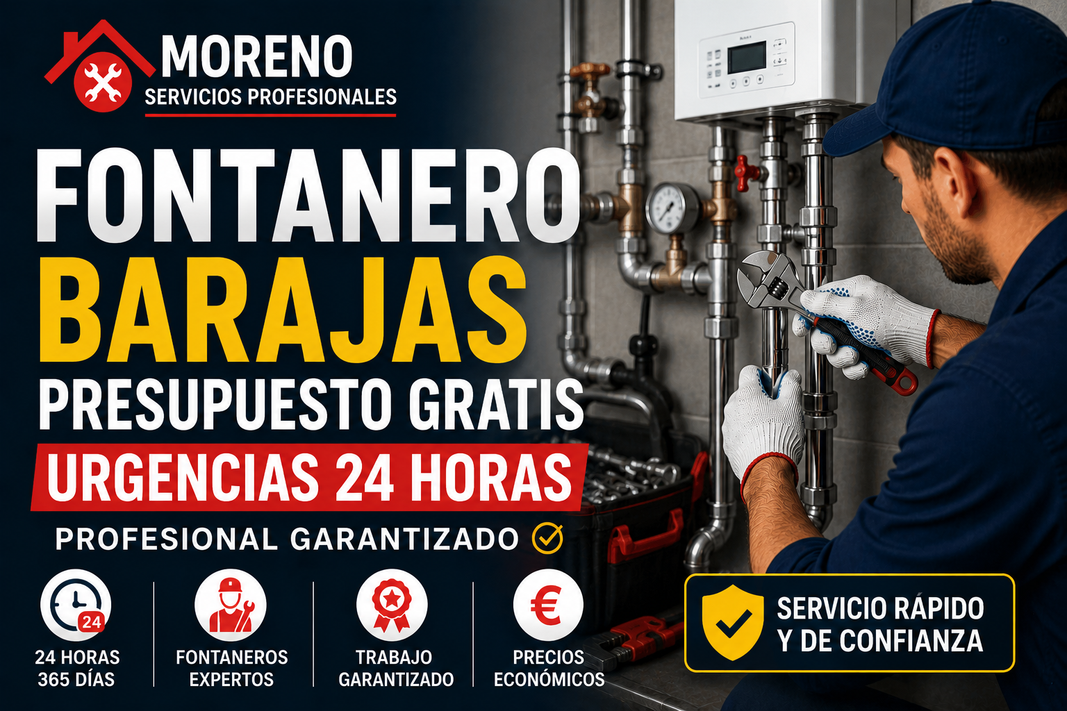 Fontanero Barajas Presupuesto Gratis Urgencias 24 horas Profesional Garantizado